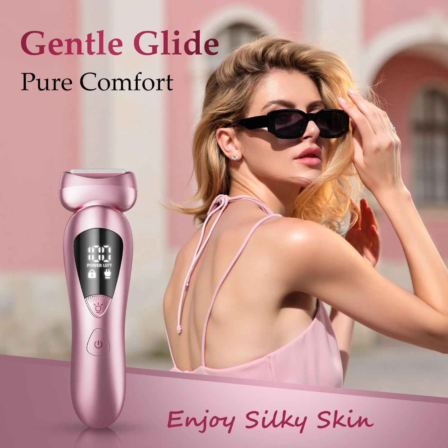 Electric Razor for Women, 2-In-1 Womens Electric Razor, Rechargeable Cordless Bikini Trimmer Shaver, IPX7 Waterproof Wet Dry Body Pubic Hair Trimmer, Lady Shaver for Face, Underarm & Legs